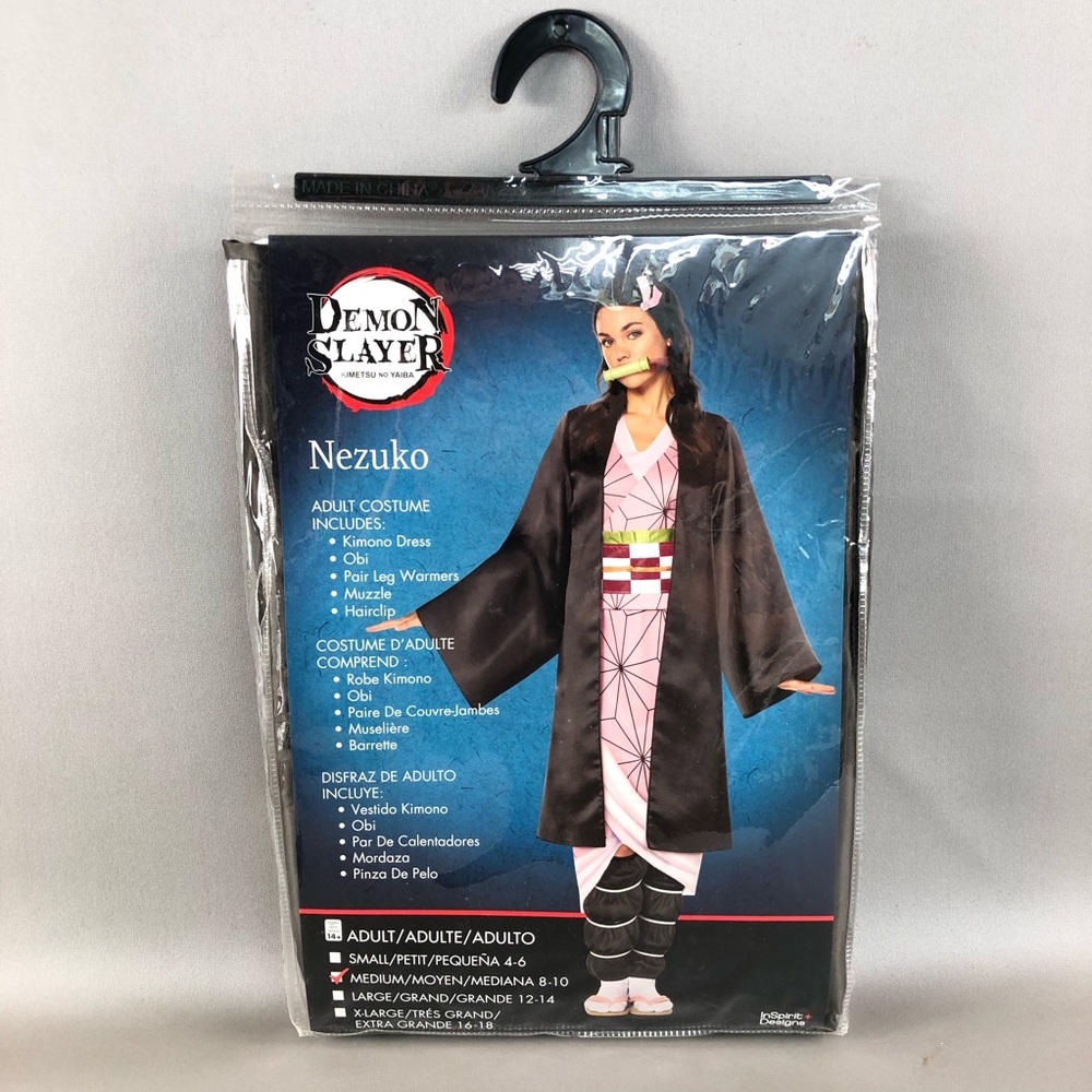 Nezuko Adult Costume - Pink & Black Kimono by Demon Slayer